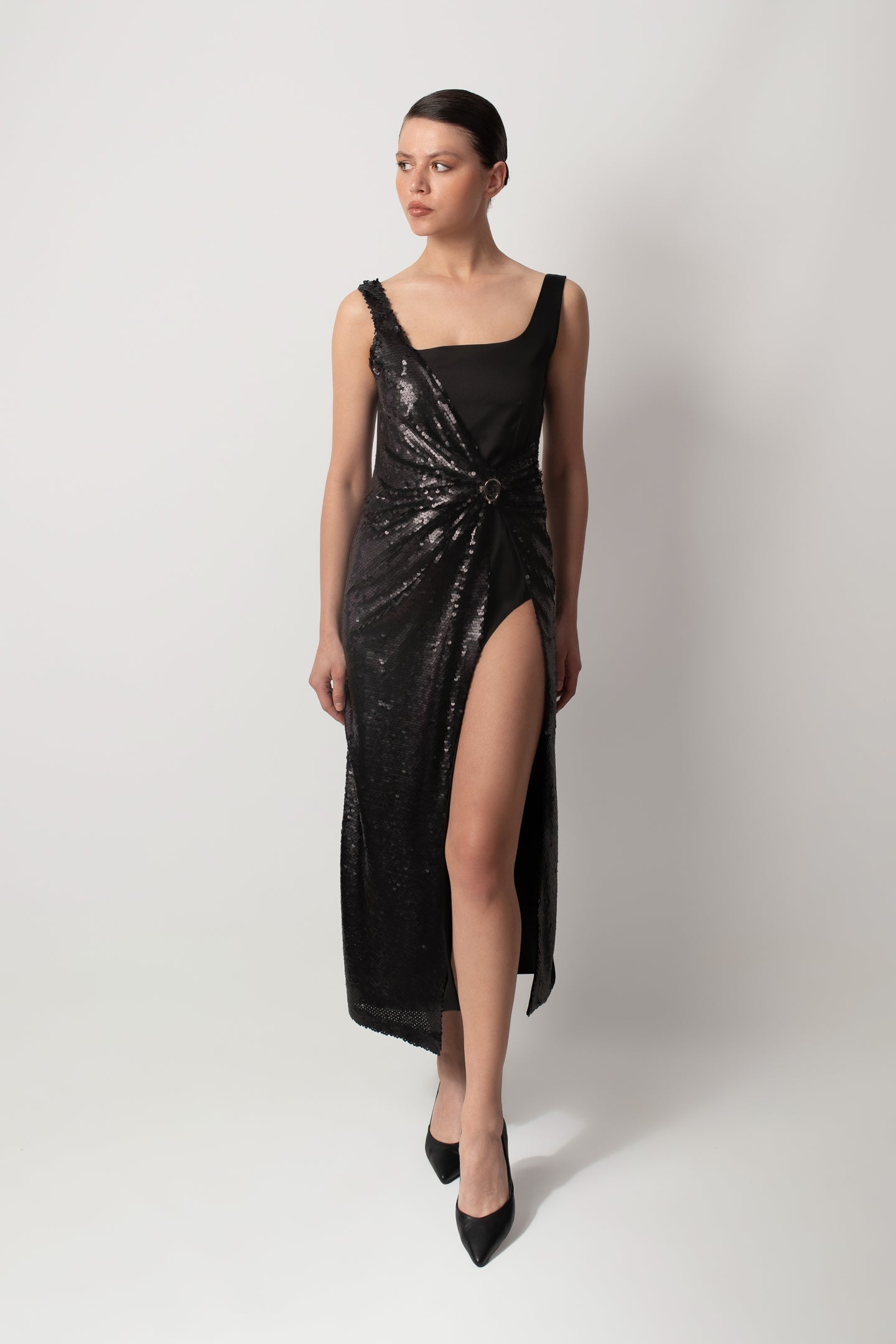 SİYAH PAYET ELBİSE