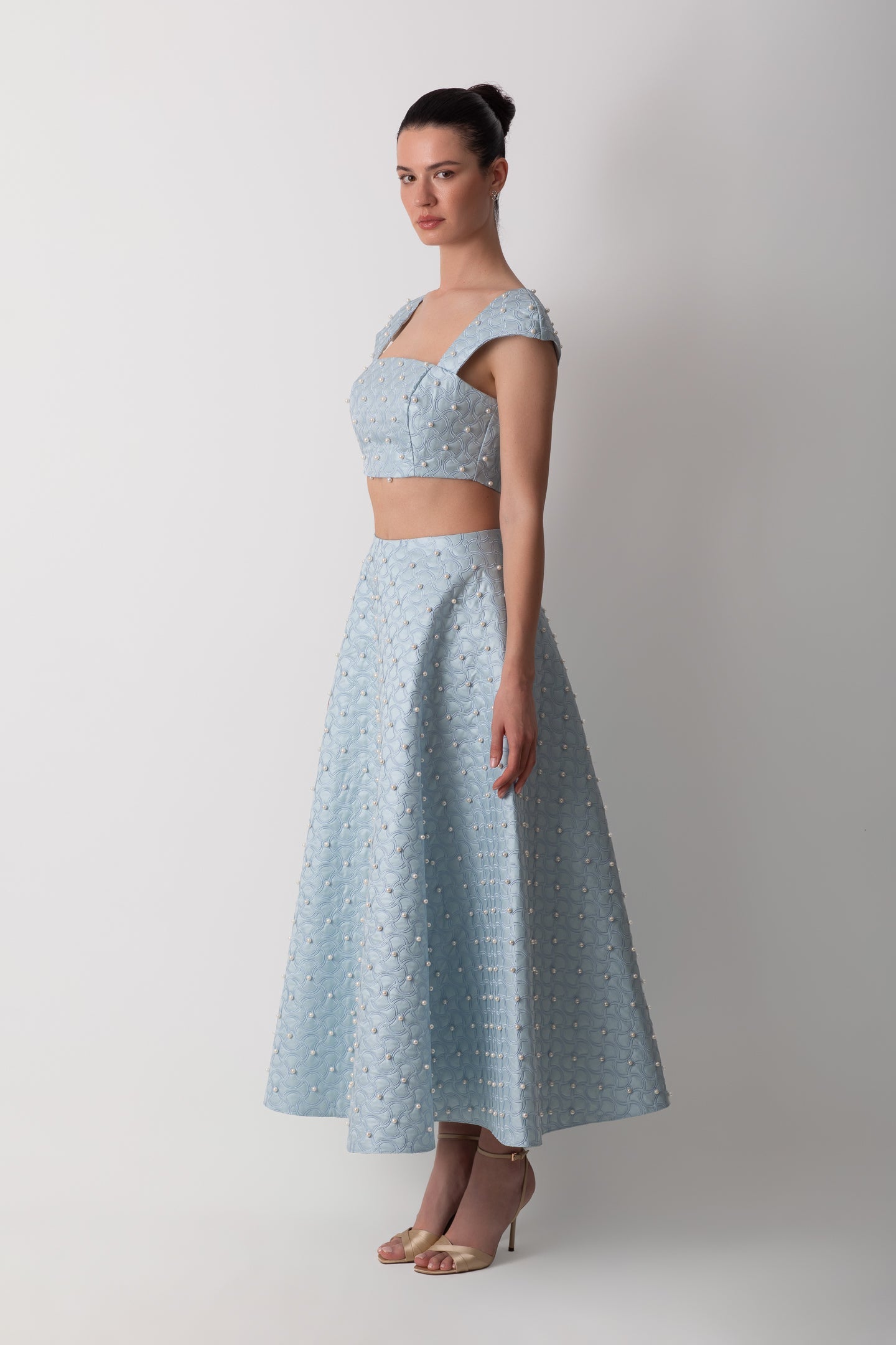 ŞANTUG İNCİLİ MAVİ ETEK