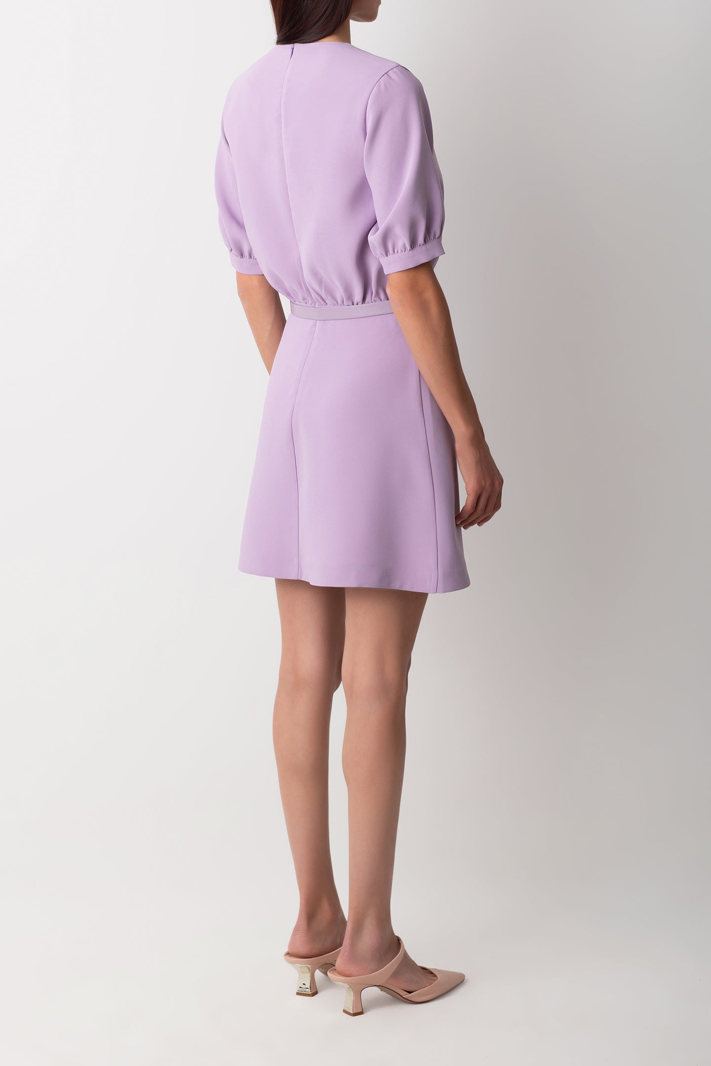 FIRFIR SÜSLEMELİ LİLA ELBİSE