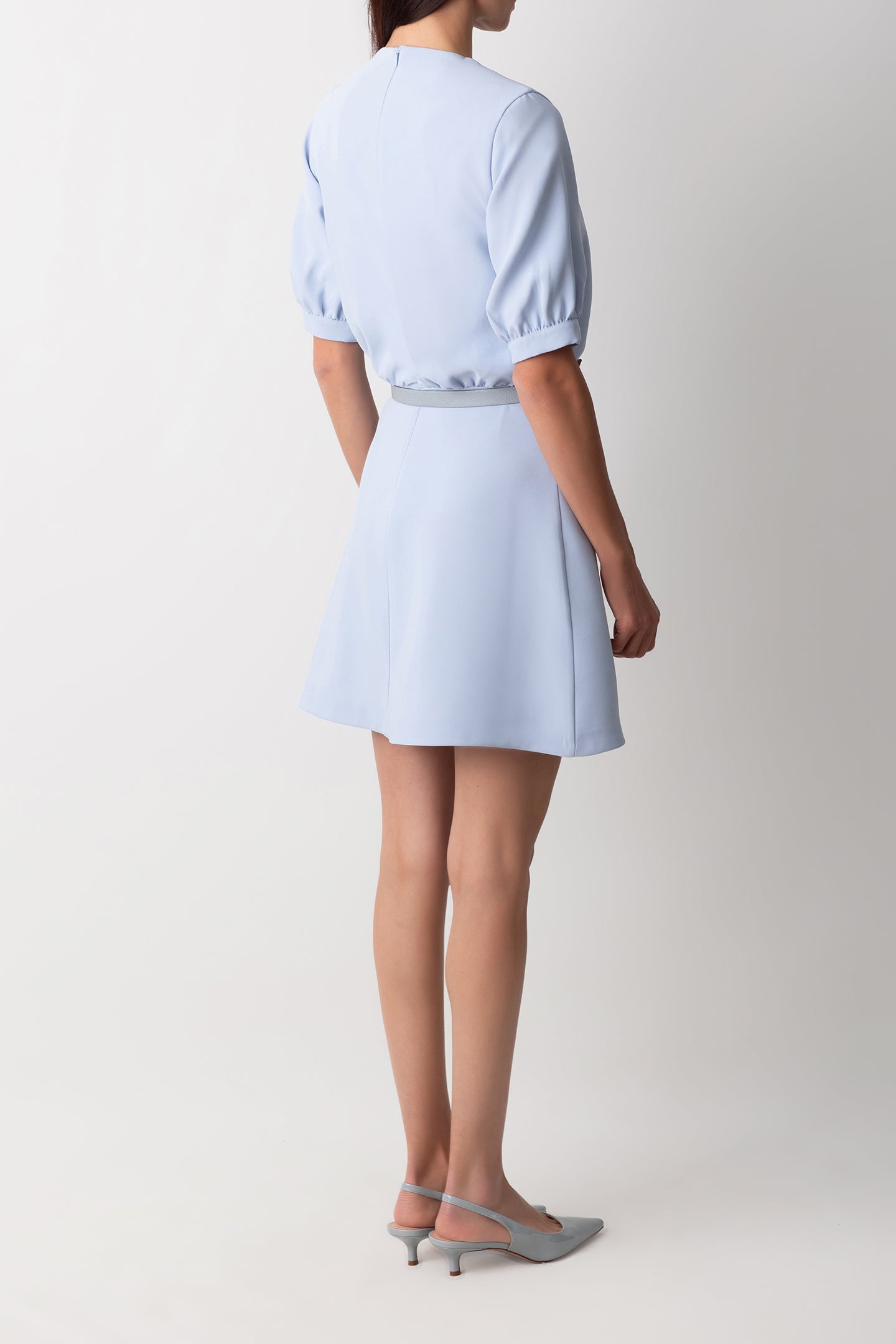 FIRFIR SÜSLEMELİ MAVİ ELBİSE