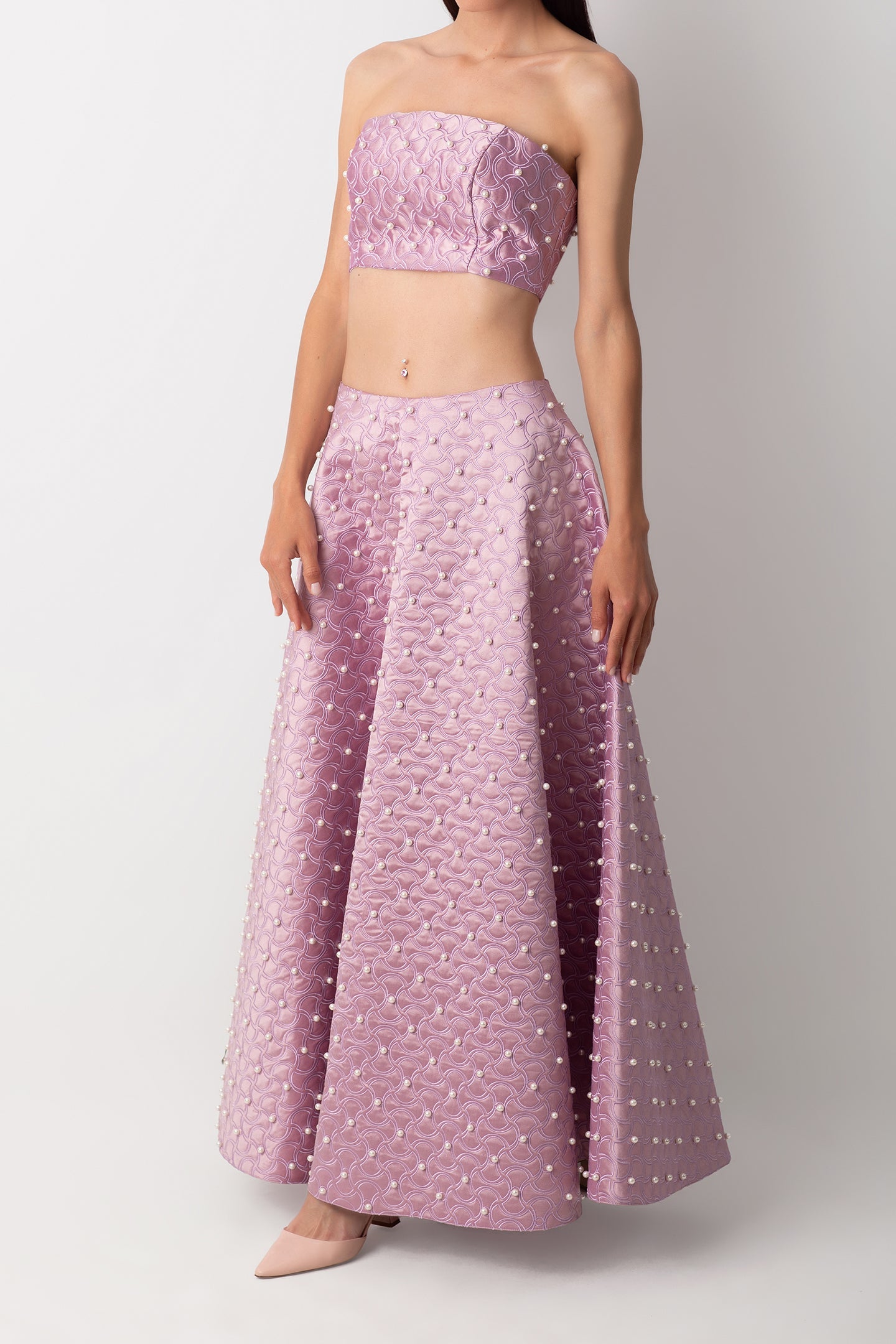 ŞANTUG İNCİLİ STRAPLEZ MOR BÜSTİYER