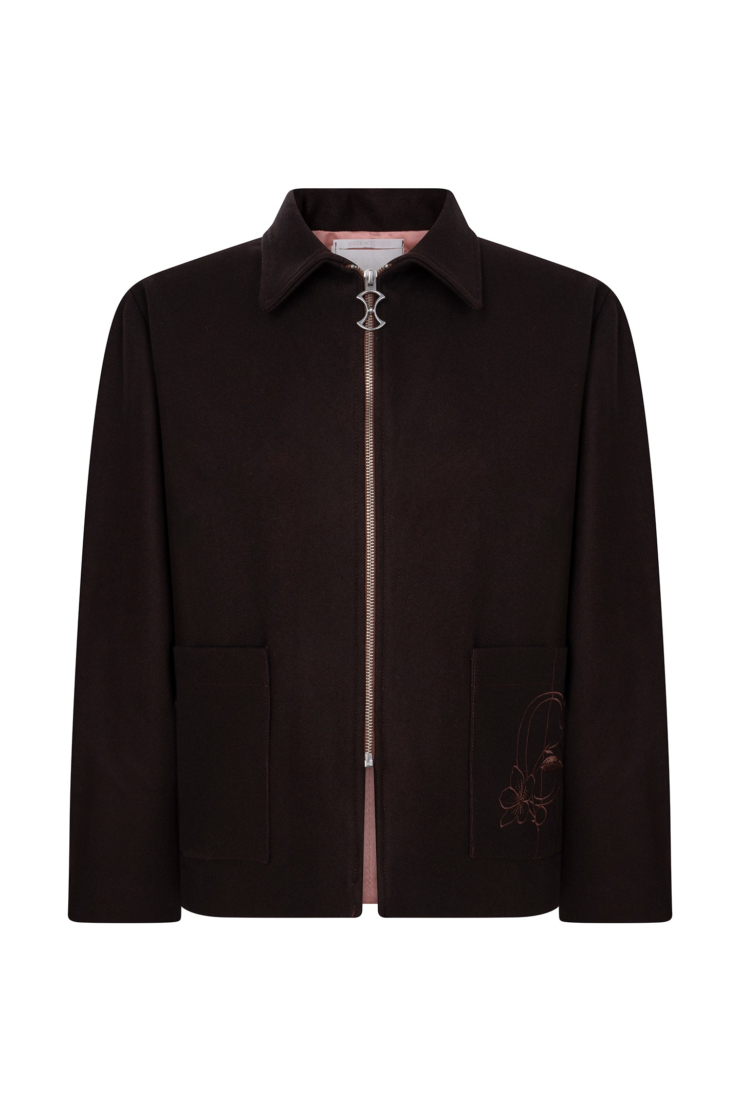 ROASTED BROWN YÜN SLOGANLI CEKET